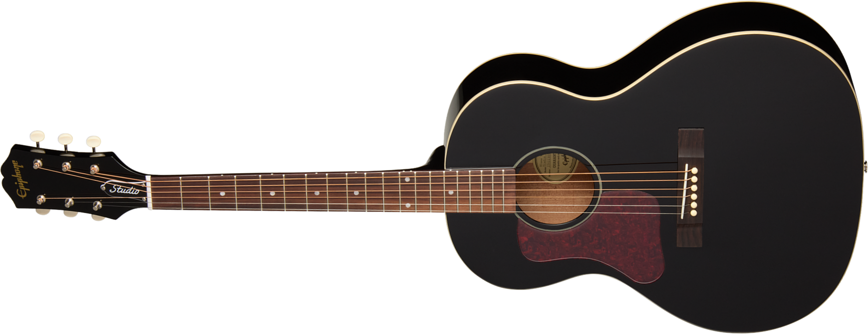 Epiphone Blues King Studio Lh Gaucher Ibg Parlor Epicea Acajou Rw - Ebony - Guitare Folk - Main picture