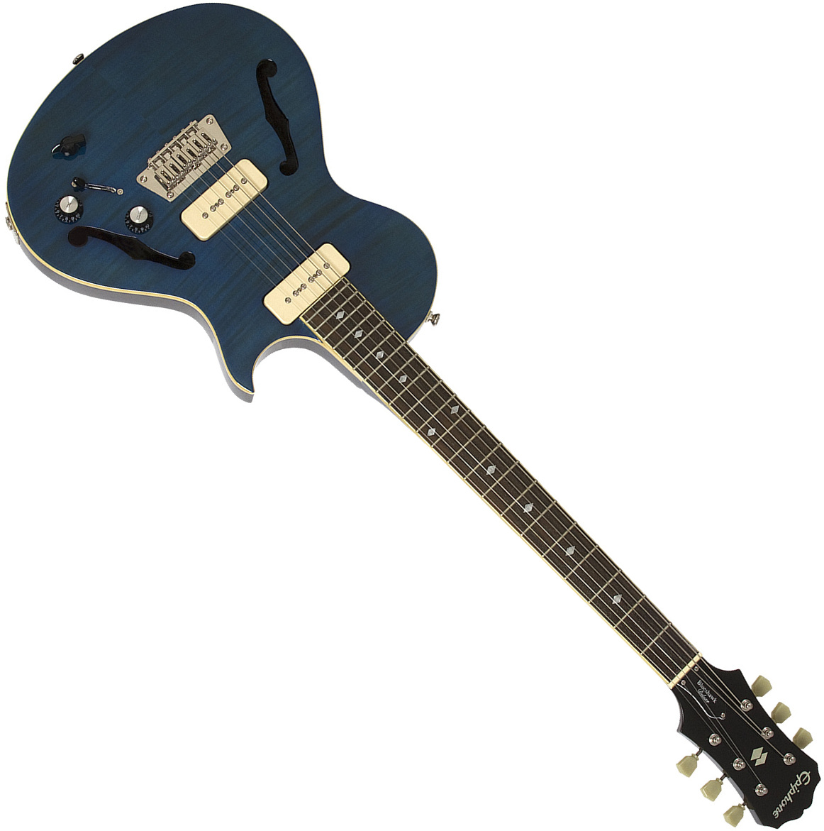Epiphone Blueshawk Deluxe Ch - Midnight Sapphire - Guitare Électrique 1/2 Caisse - Main picture