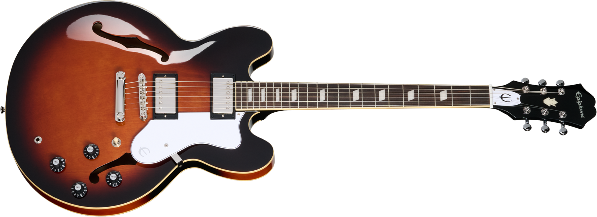 Epiphone Bonehead Riviera Signature 2h Ht Rw - Dark Tobacco Sunburst - Guitare Électrique 1/2 Caisse - Main picture