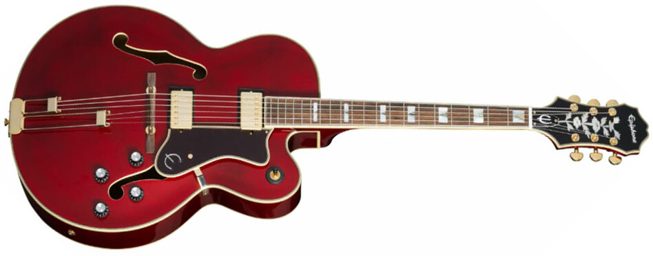 Epiphone Broadway Archtop 2h Ht Lau - Dark Wine Red - Guitare Électrique 3/4 Caisse & Jazz - Main picture