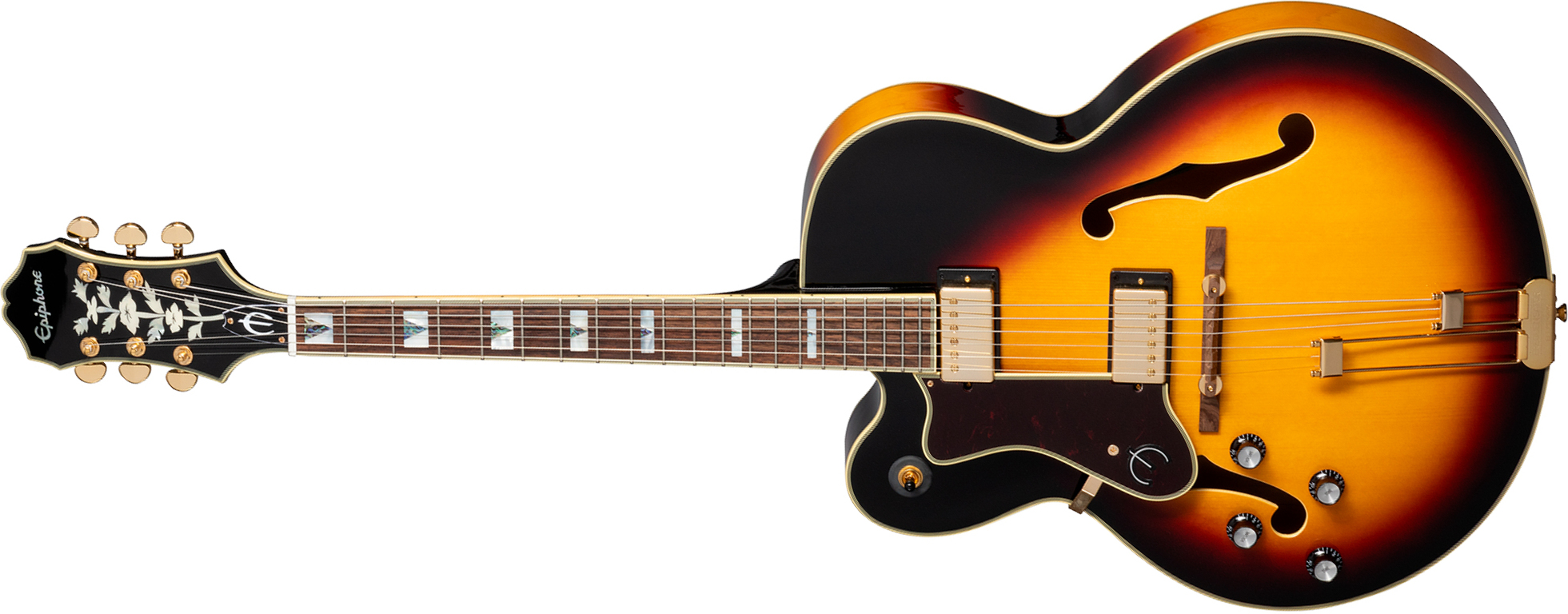 Epiphone Broadway Lh Original Archtops Gaucher 2h Ht Rw - Vintage Sunburst - Guitare Électrique 3/4 Caisse & Jazz - Main picture