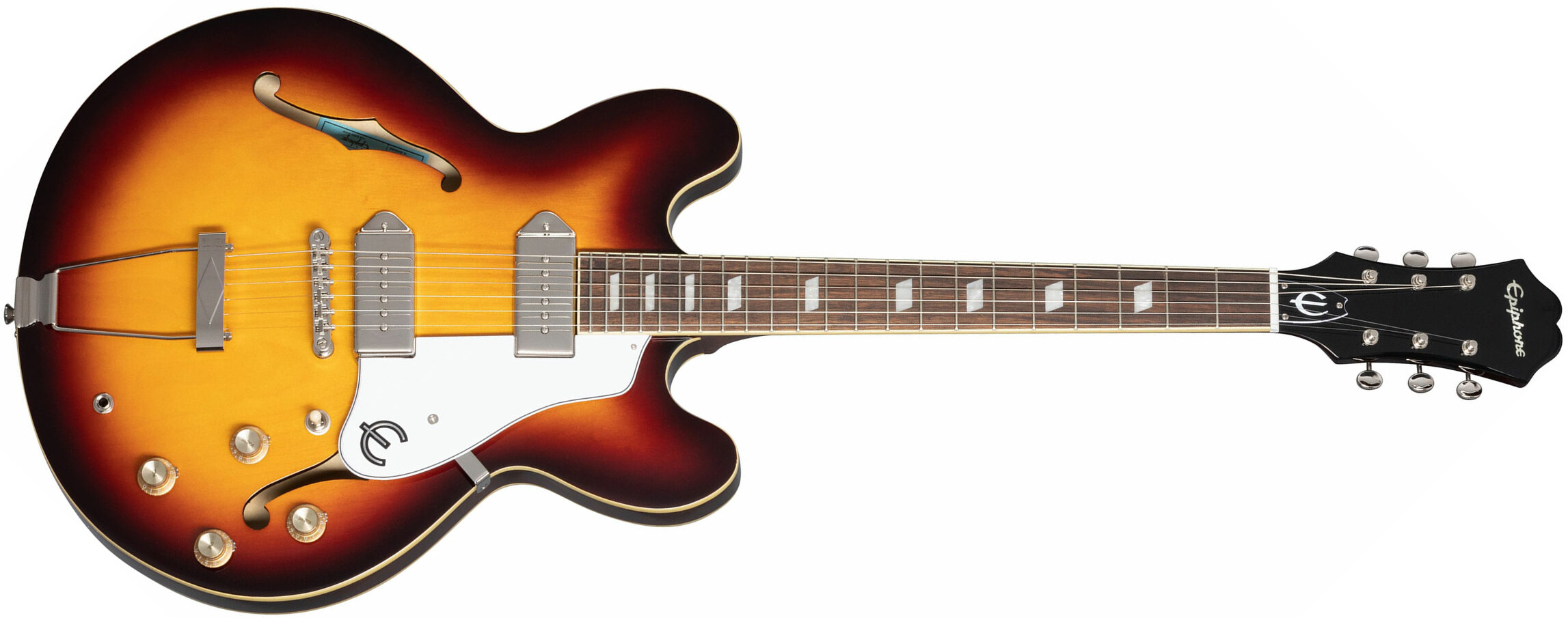 Epiphone Casino Archtop 2023 2s P90 Ht Lau - Vintage Sunburst - Guitare Électrique 1/2 Caisse - Main picture