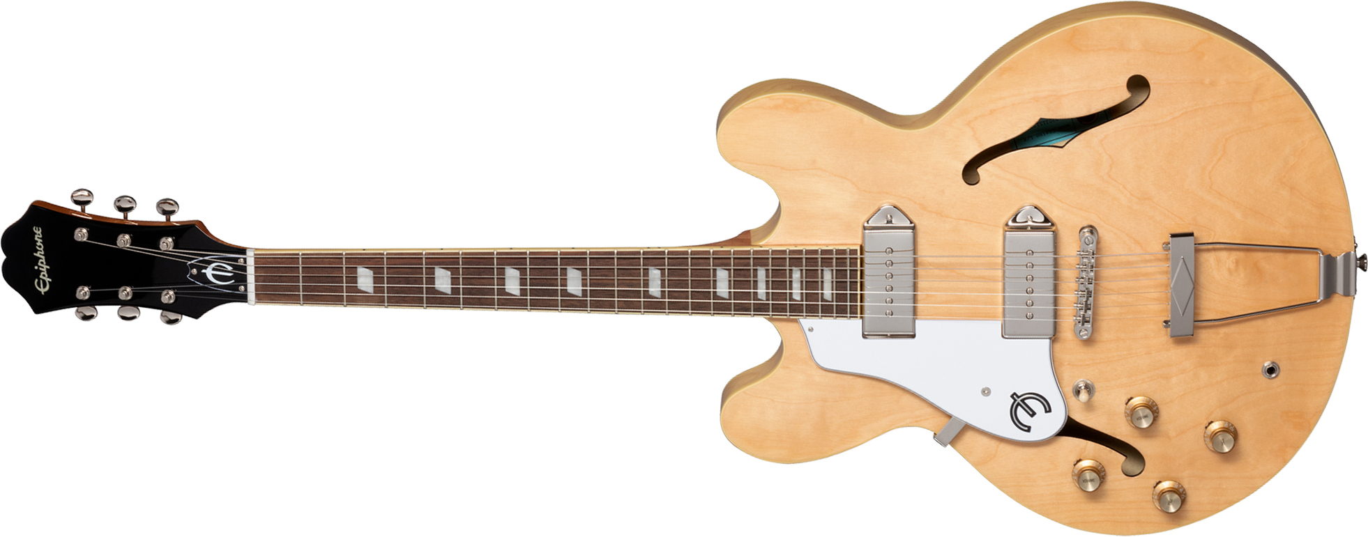 Epiphone Casino Lh Original Archtops Gaucher 2s P90 Ht Rw - Natural - Guitare Électrique 1/2 Caisse - Main picture