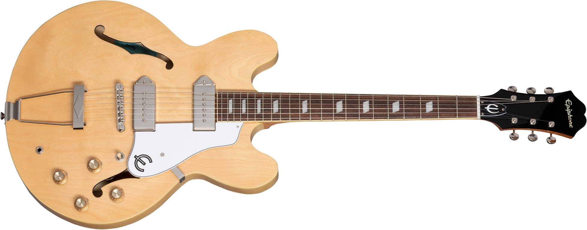 Epiphone Casino Original Archtops 2s P90 Ht Rw - Natural - Guitare Électrique 1/2 Caisse - Main picture