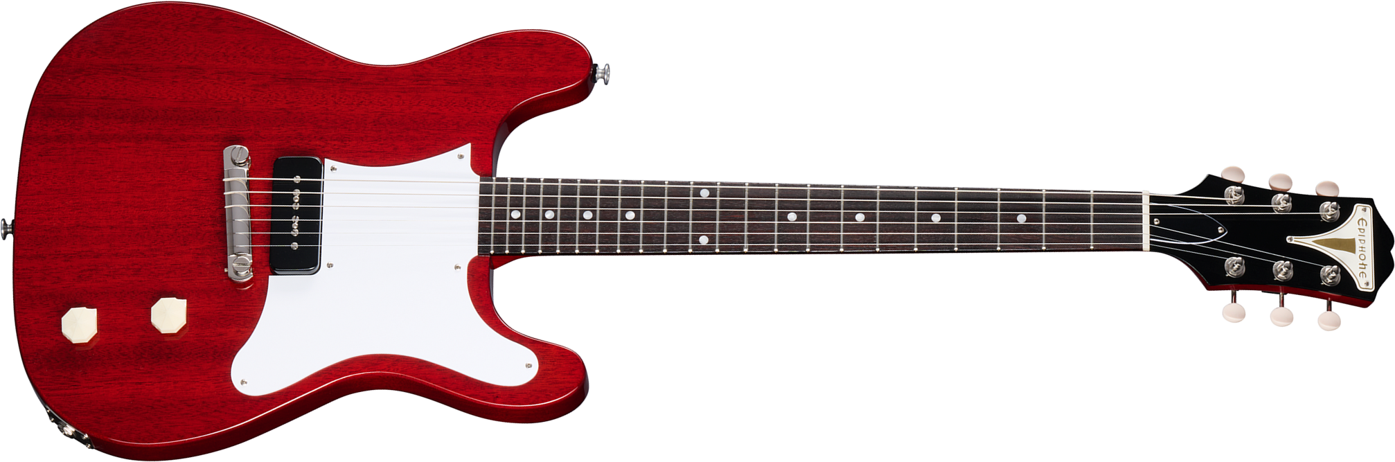 Epiphone Coronet Original Usa 1s P90 Ht Rw - Vintage Cherry - Guitare Électrique RÉtro Rock - Main picture