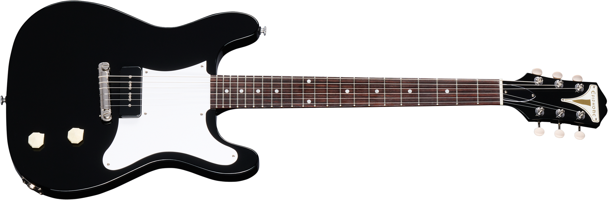 Epiphone Coronet Original Usa 1s P90 Ht Rw - Ebony - Guitare Électrique RÉtro Rock - Main picture