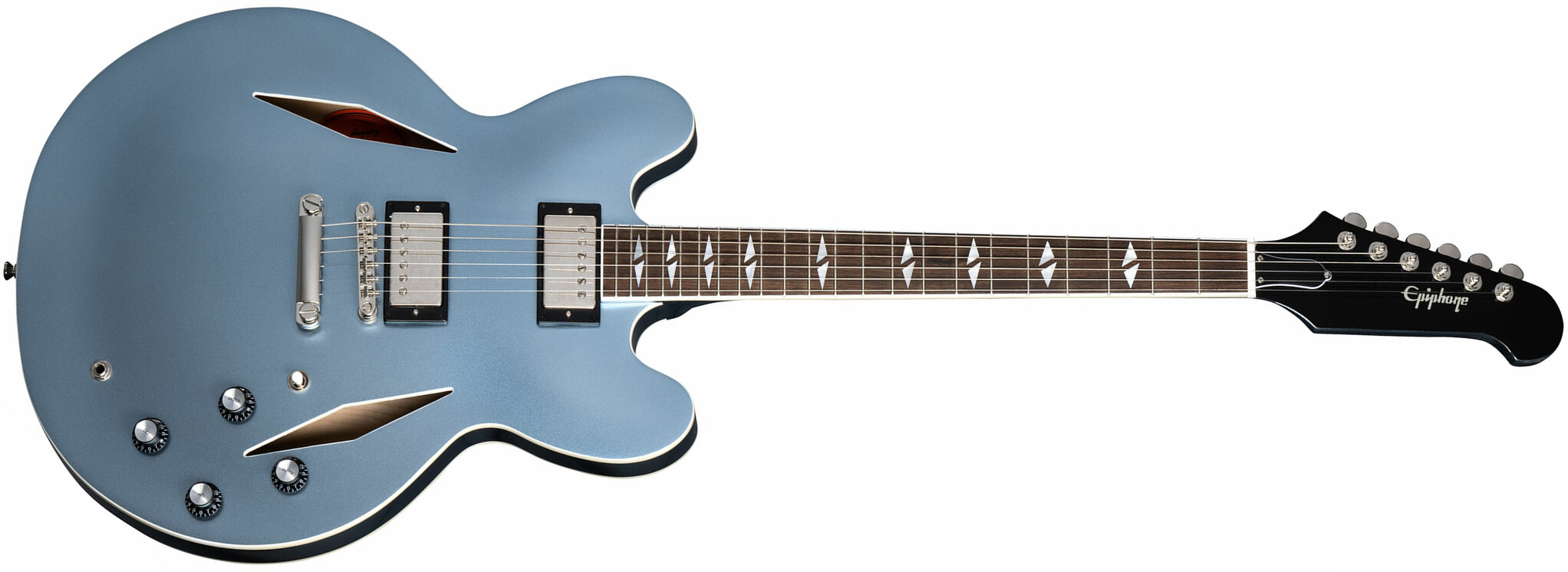 Epiphone Dave Grohl Dg-335 Signature 2h Ht Lau - Pelham Blue - Guitare Électrique 1/2 Caisse - Main picture