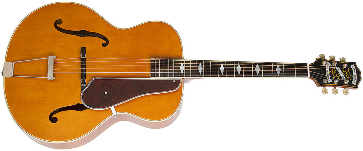 Epiphone De Luxe Classic Masterbilt Century Archtop Epicea Erable 2016 - Vintage Natural - Guitare Electro Acoustique - Main picture