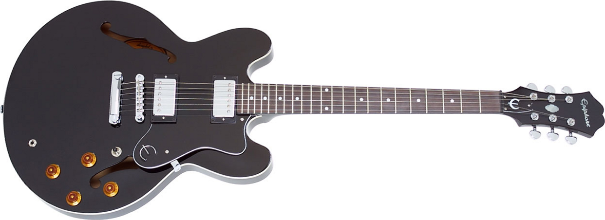 Epiphone Dot Ch - Ebony - Guitare Électrique 1/2 Caisse - Main picture