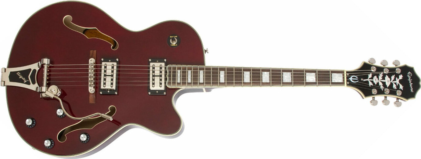 Epiphone Emperor Swingster Bigsby Gh - Wine Red - Guitare Électrique 3/4 Caisse & Jazz - Main picture