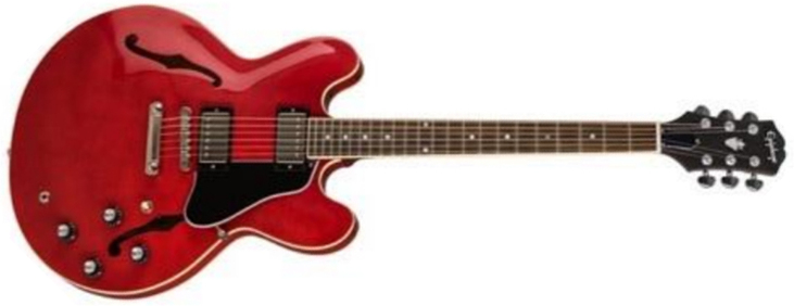 Epiphone Es-335 Inspired By Gibson Original 2h Ht Rw - Cherry - Guitare Électrique 1/2 Caisse - Main picture