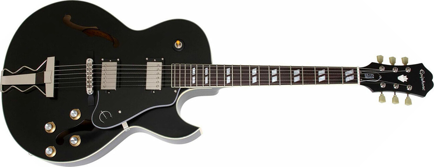 Epiphone Es175 Premium Outfit Ltd Run Ch - Ebony - Guitare Électrique 1/2 Caisse - Main picture