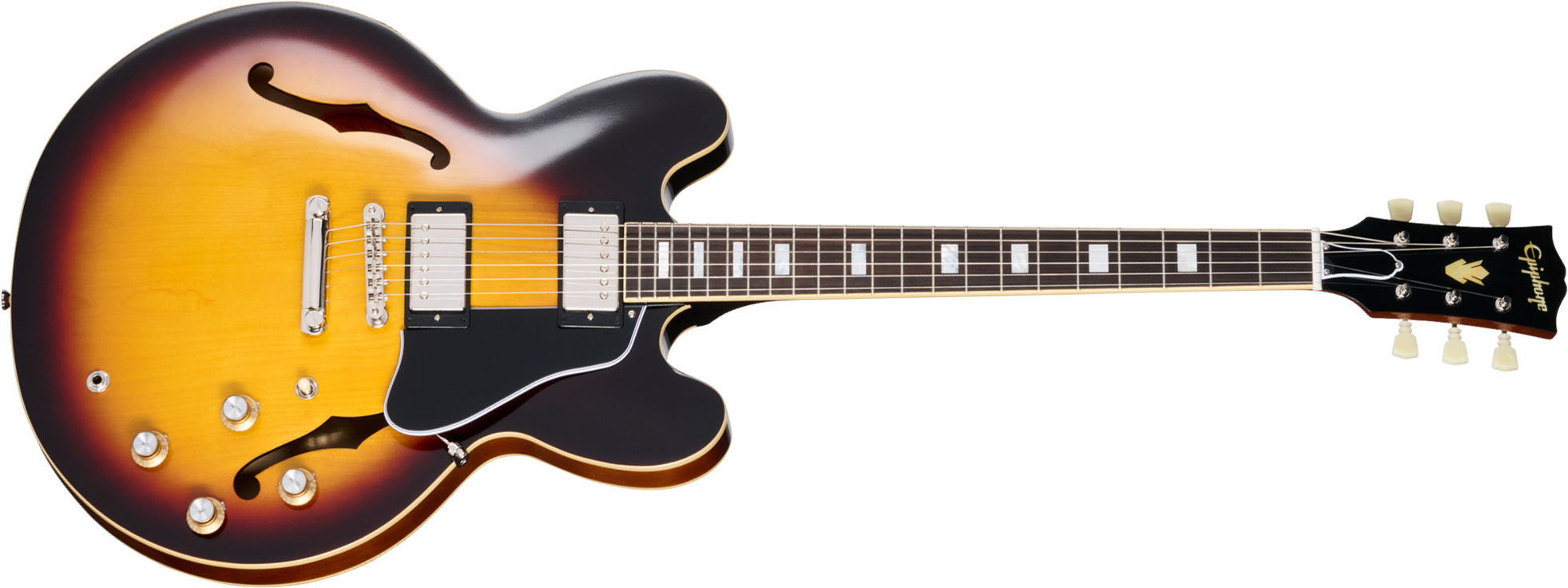 Epiphone Es335 1962 Reissue Ins.by.g.c 2h Gibson Ht Rw - Vintage Burst - Guitare Électrique 1/2 Caisse - Main picture