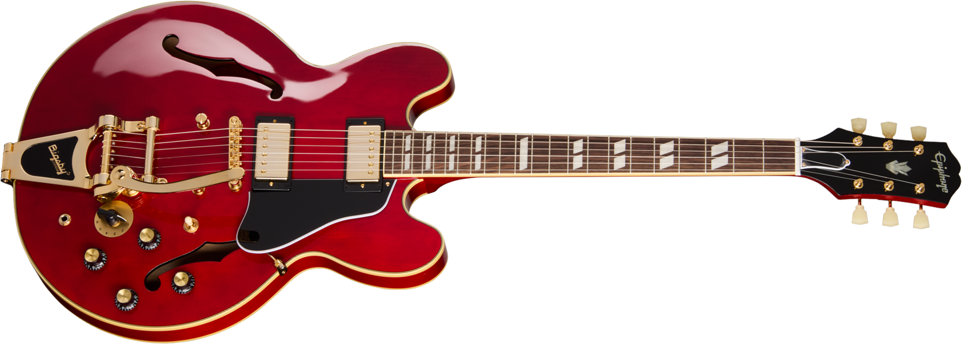 Epiphone Es345 Back To The Future Ltd 2h Trem Bigsby  Rw - Cherry Red - Guitare Électrique 1/2 Caisse - Main picture