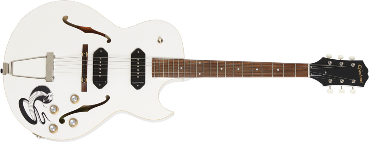 Epiphone George Thorogood Es-125tdc White Fang 2p90 Ht Pf - Bone White - Guitare Électrique 1/2 Caisse - Main picture