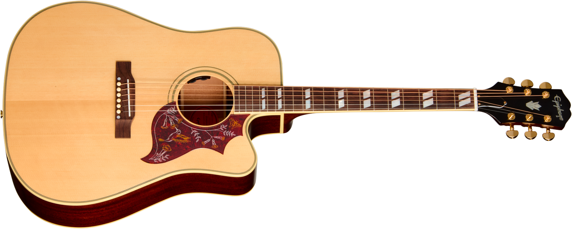 Epiphone Hummingbird Standard Ec Ibg Dreadnought Cw Epicea Acajou Rw - Natural - Guitare Folk - Main picture