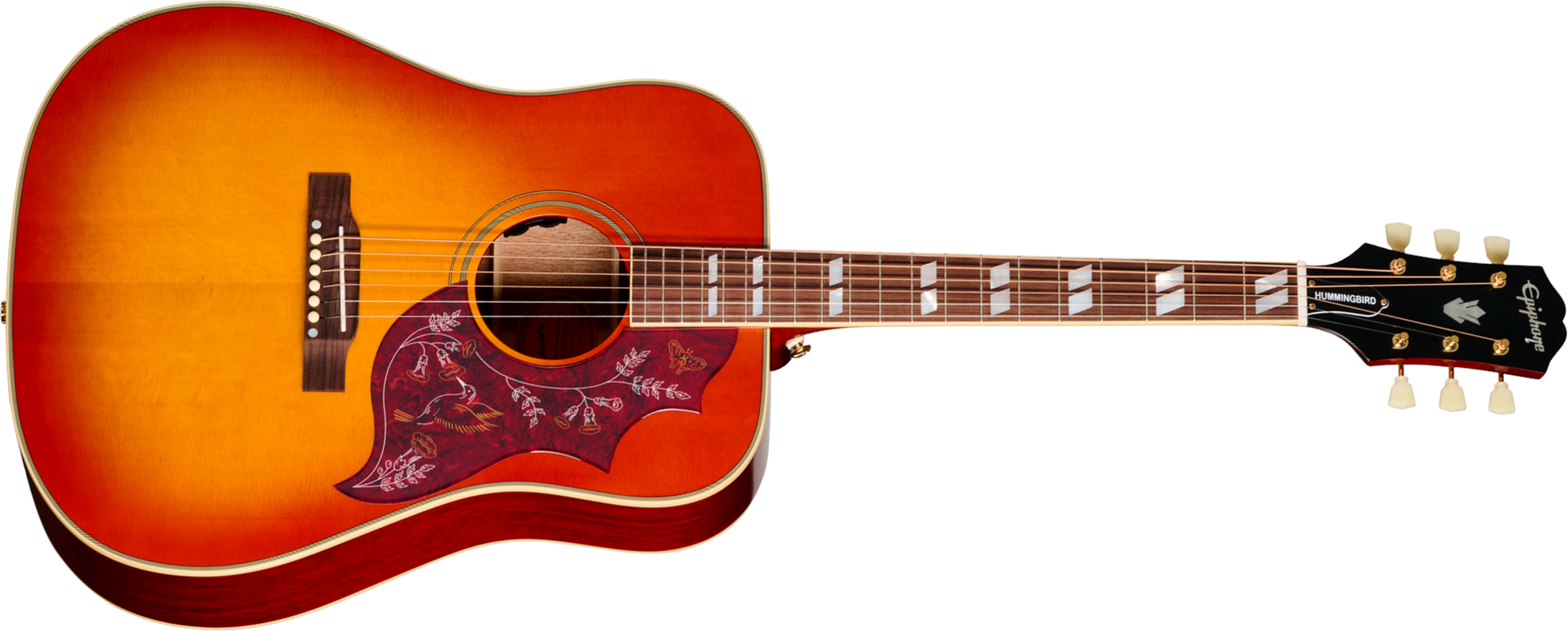 Epiphone Hummingbird Standard Ibg Dreadnought Epicea Acajou Rw - Cherry Sunburst - Guitare Folk - Main picture