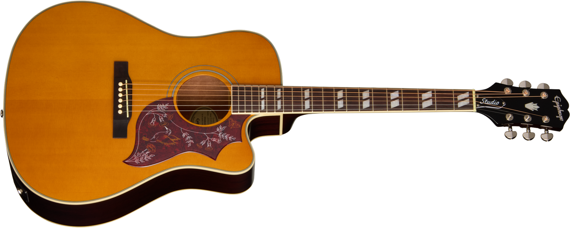 Epiphone Hummingbird Studio Ec Ibg Dreadnought Cw Epicea Acajou Rw - Natural - Guitare Folk - Main picture
