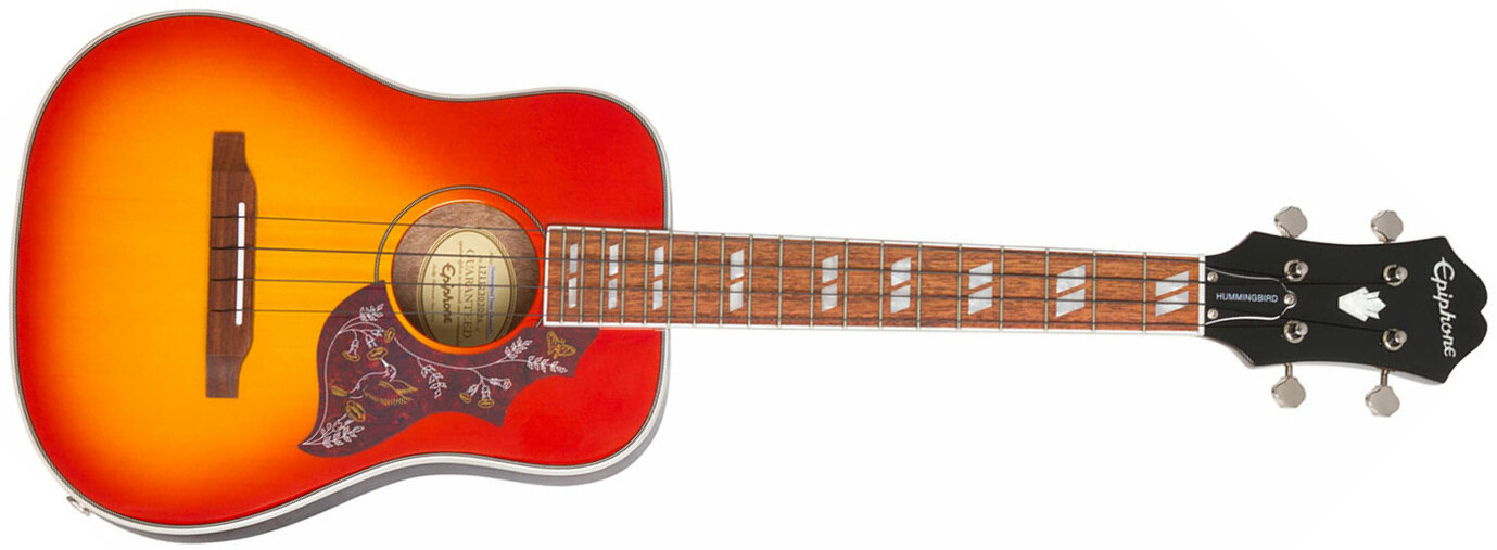 Epiphone Hummingbird Tenor Ukulele Outfit +housse - Faded Cherry - UkulÉlÉ - Main picture