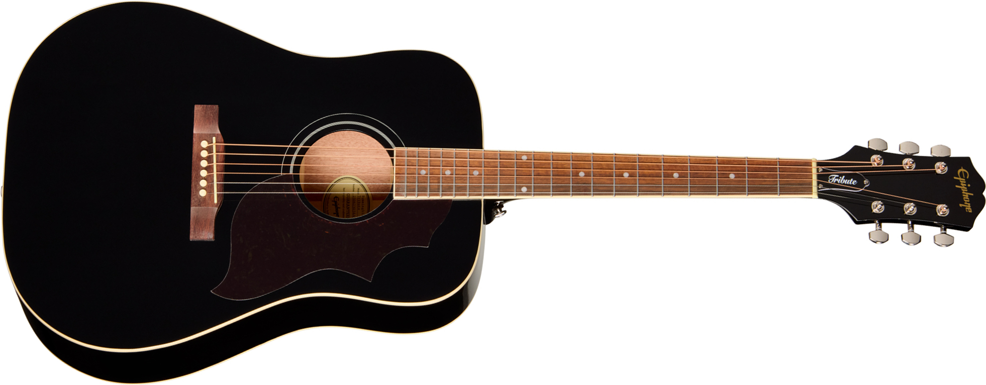 Epiphone Hummingbird Tribute Dreadnought Shsc Epicea Acajou Lau - Ebony - Guitare Folk - Main picture