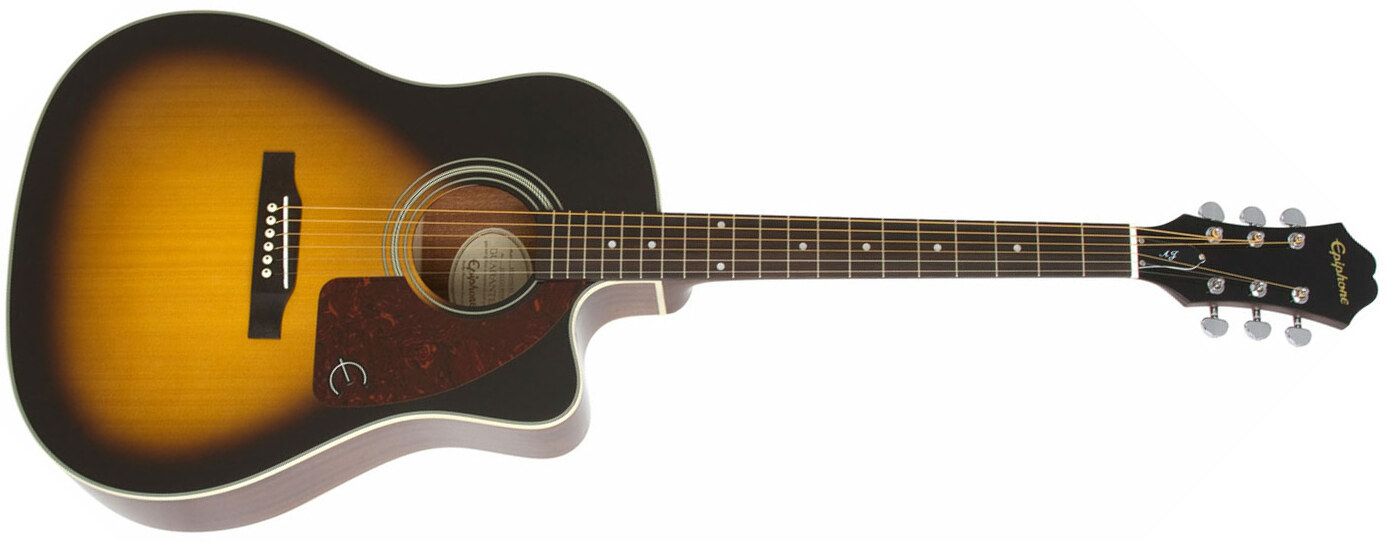 Epiphone J-15 Ec Deluxe Dreadnought Cw Epicea Acajou Lau - Vintage Sunburst - Guitare Electro Acoustique - Main picture