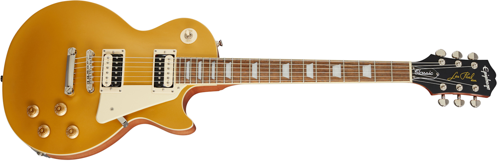 Epiphone Les Paul Classic Worn 2020 Hh Ht Rw - Worn Metallic Gold - Guitare Électrique Single Cut - Main picture