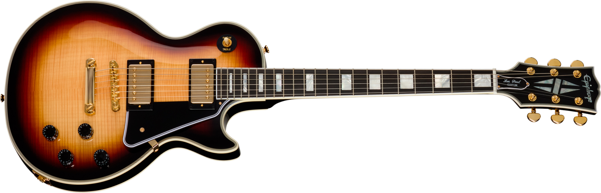 Epiphone Les Paul Custom Igc 2h Gibson Ht Eb - Sedona Burst - Guitare Électrique Single Cut - Main picture