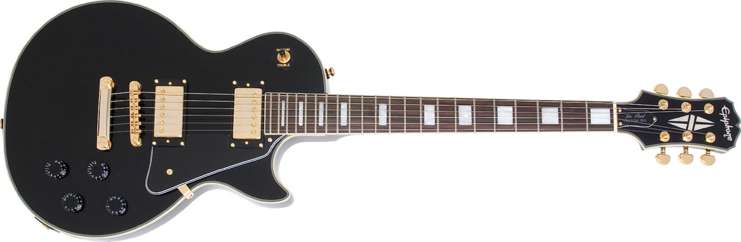 Epiphone Les Paul Custom Pro Gh - Ebony - Guitare Électrique Single Cut - Main picture