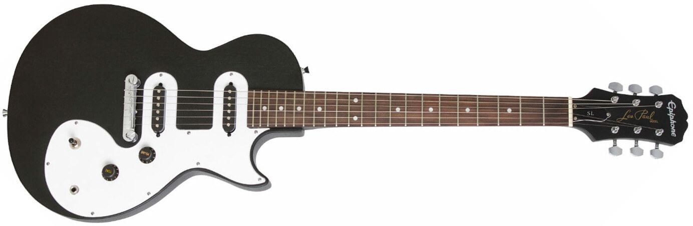 Epiphone Les Paul Melody Maker E1 2s Ht - Ebony - Guitare Électrique Single Cut - Main picture