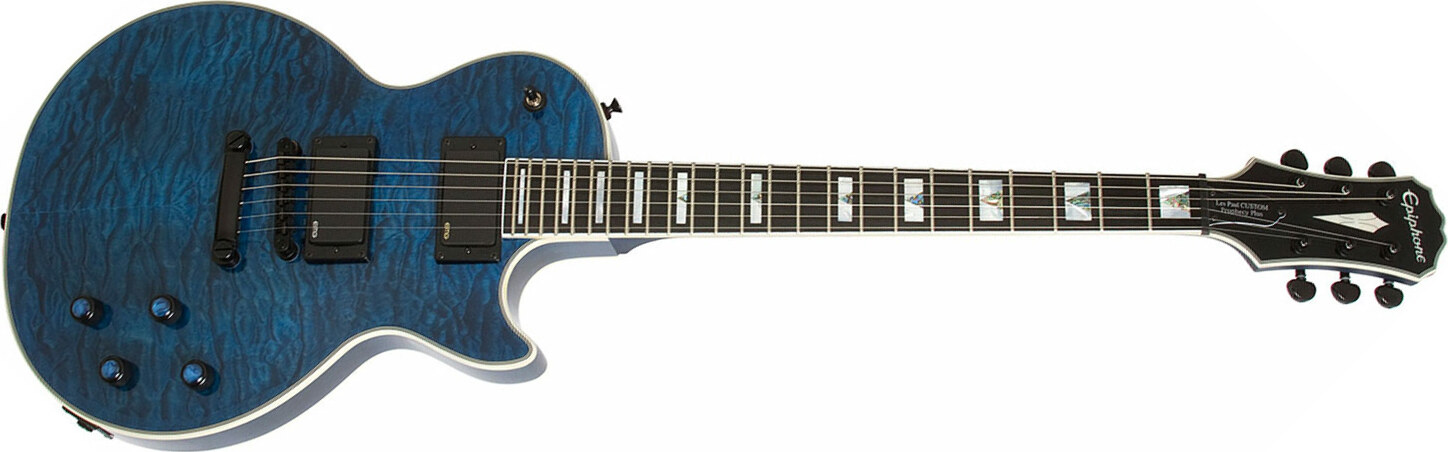 Epiphone Les Paul Prophecy Custom Plus Ex Bh - Midnight Sapphire - Guitare Électrique Single Cut - Main picture