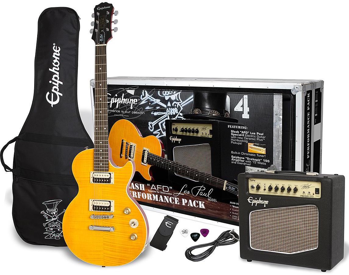 Pack guitare électrique Epiphone Slash AFD Les Paul Performance Pack - Appetite amber