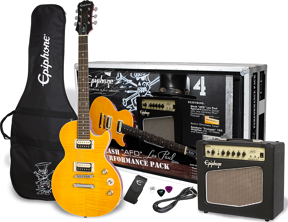Epiphone Les Paul Slash Afd Performance Pack Ch - Appetite Amber - Pack Guitare Électrique - Main picture