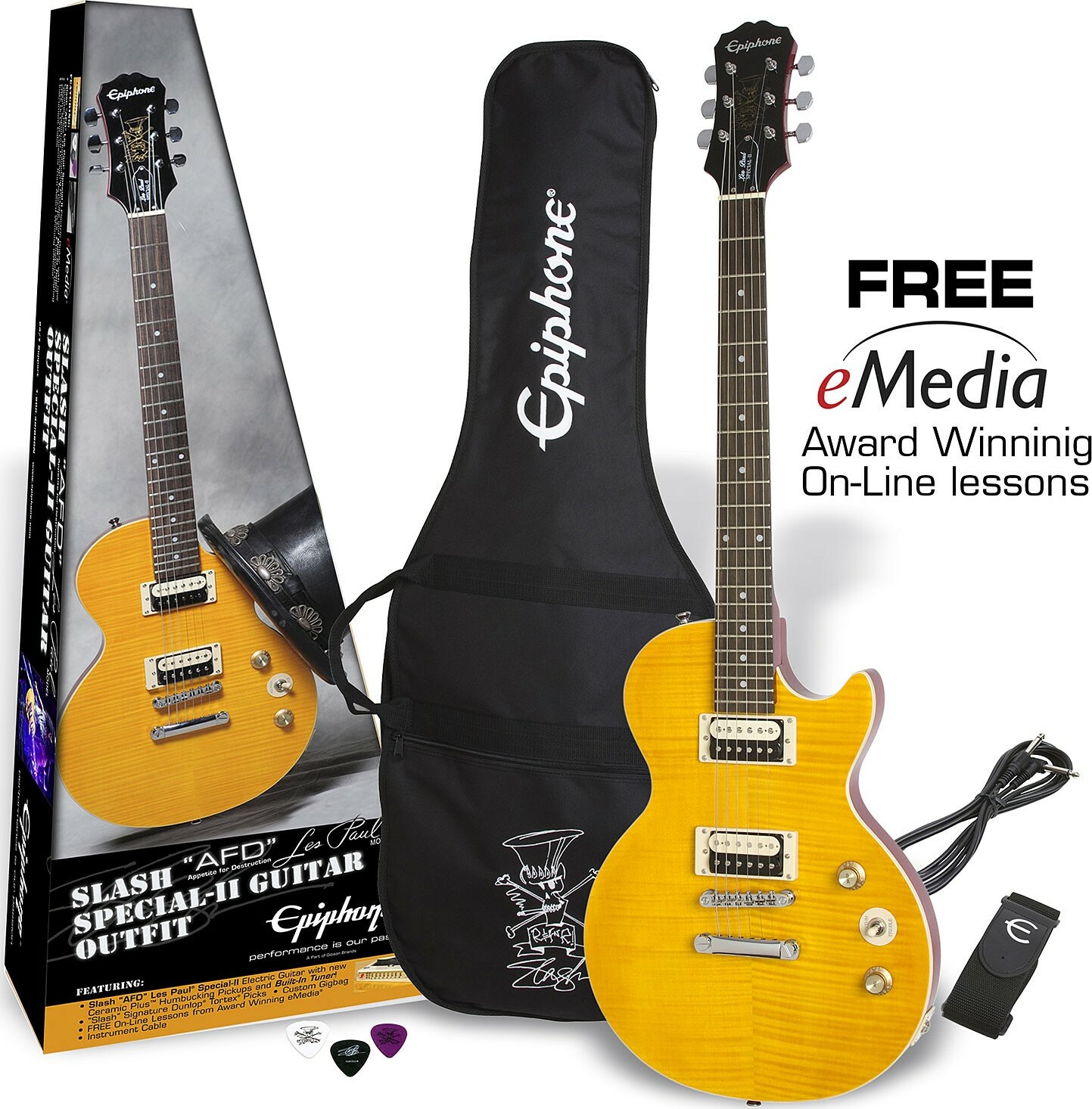 Epiphone Les Paul Slash Special Ii Afd Guitar Outfit - Appetite Amber - Pack Guitare Électrique - Main picture