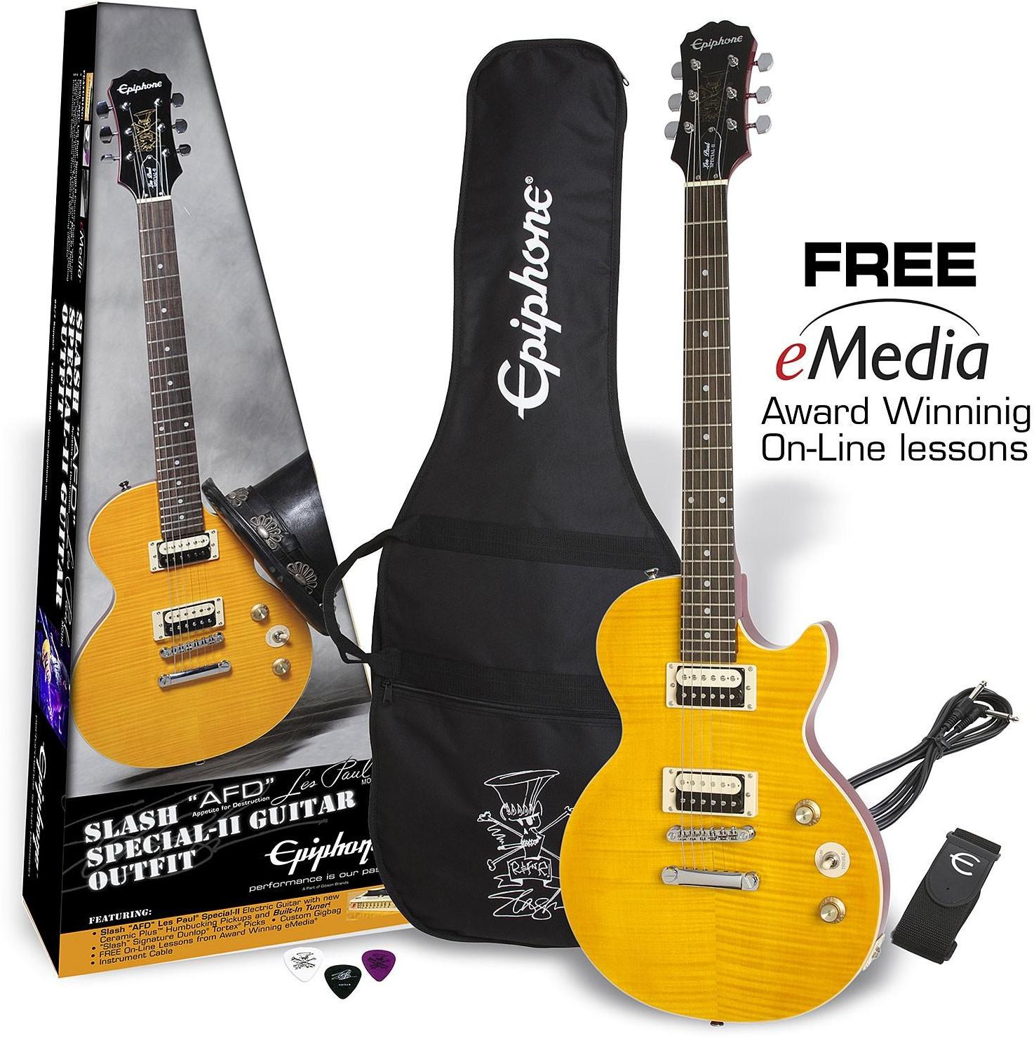 Pack guitare électrique Epiphone Slash AFD Les Paul Special-II Guitar Outfit - Appetite amber