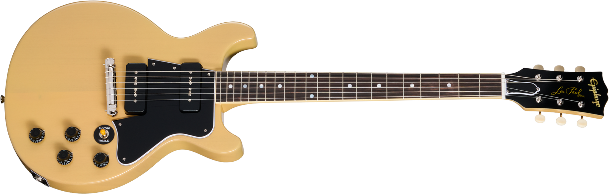 Epiphone Les Paul Special 1960 Dc Reissue Ins.by.g.c 2s P90 Gibson Ht Rw - Tv Yellow - Guitare Électrique Double Cut - Main picture