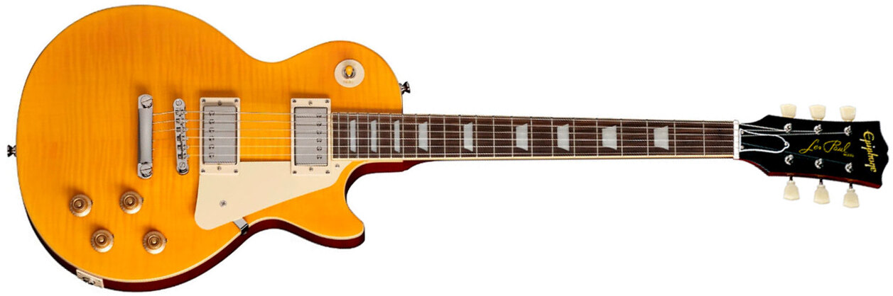 Epiphone Les Paul Standard 1959 Reissue Igc 2h Gibson Ht Rw - Lemon Burst - Guitare Électrique Single Cut - Main picture