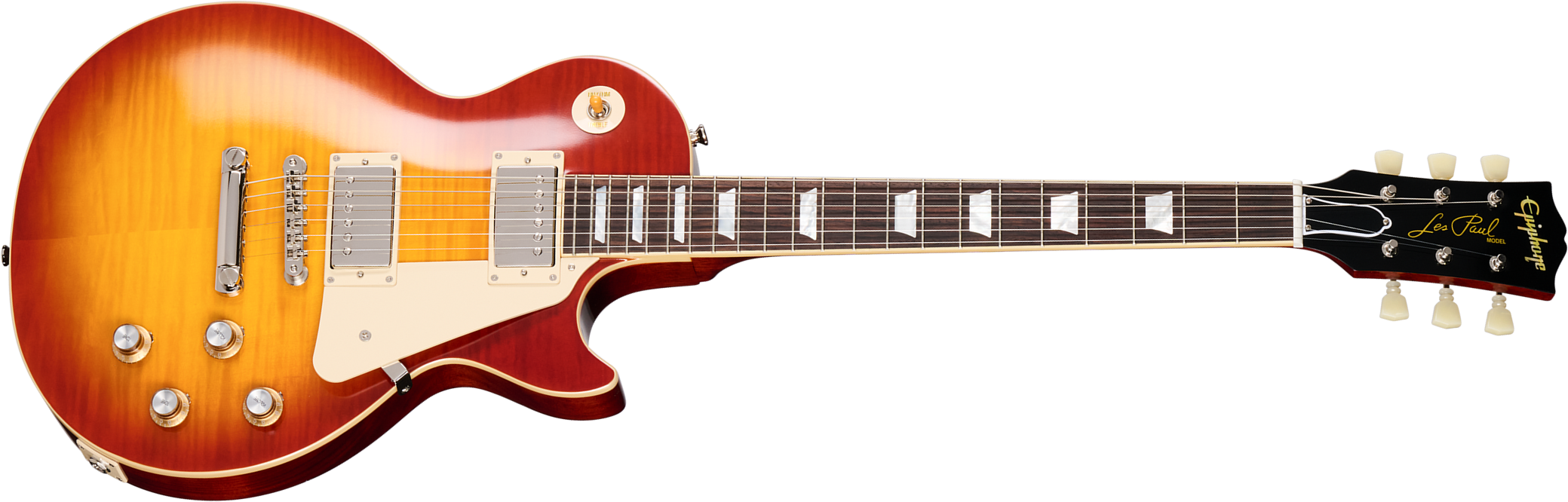 Epiphone Les Paul Standard 1960 Reissue I.b.g.c 2h Gibson Ht Rw - Washed Cherry Sunburst - Guitare Électrique Single Cut - Main picture