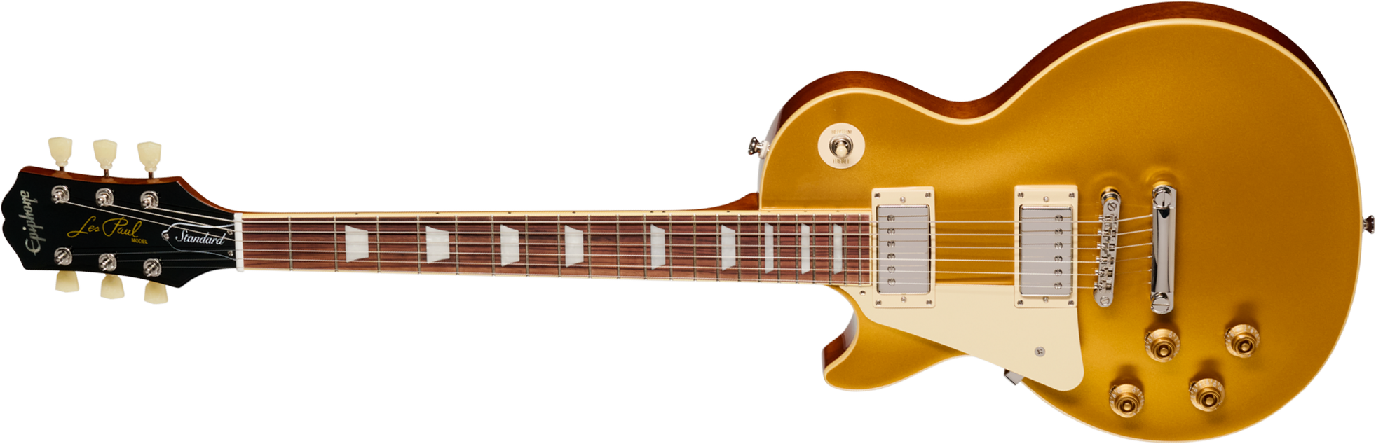 Epiphone Les Paul Standard 50s Lh Ibg Gaucher Original 2h Ht Rw - Goldtop - Guitare Électrique Single Cut - Main picture