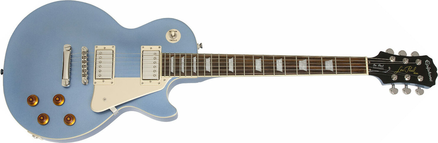 Epiphone Les Paul Standard Hh Ht Pf - Pelham Blue - Guitare Électrique Single Cut - Main picture