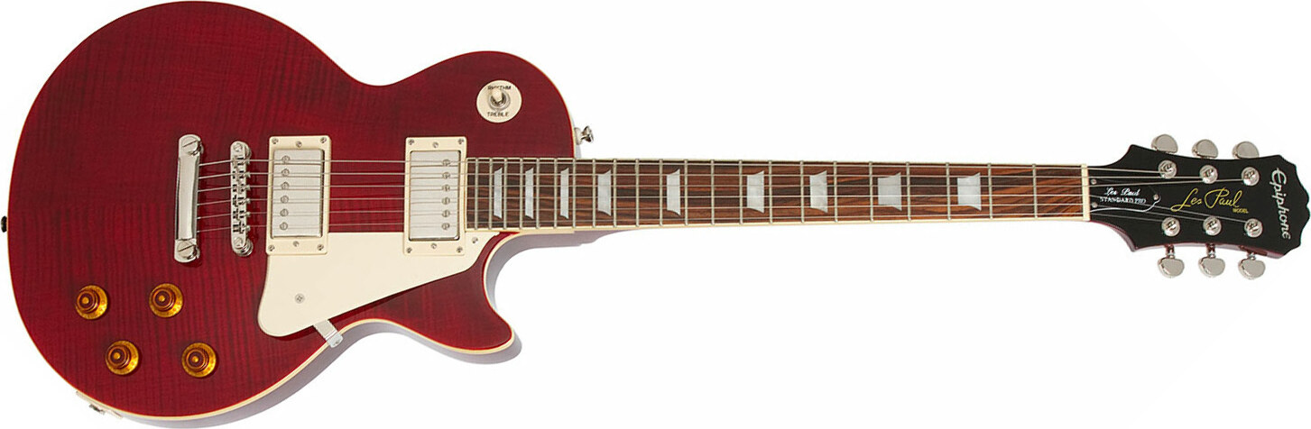 Epiphone Les Paul Standard Plus Top Pro Ch - Wine Red - Guitare Électrique Single Cut - Main picture
