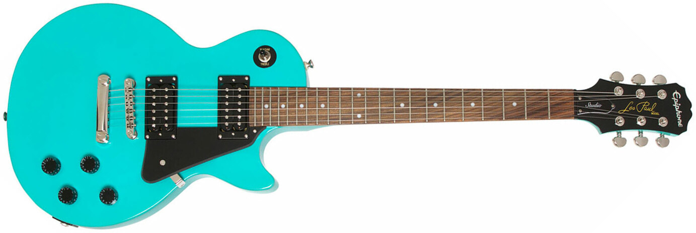 Epiphone Les Paul Studio Hh Ht Pf Ch - Turquoise - Guitare Électrique Single Cut - Main picture