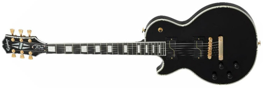 Epiphone Matt Heafy Les Paul Custom Origins Lh Gaucher Signature 2h Fishman Fluence Custom Ht Eb - Ebony - Guitare Électrique Gaucher - Main picture