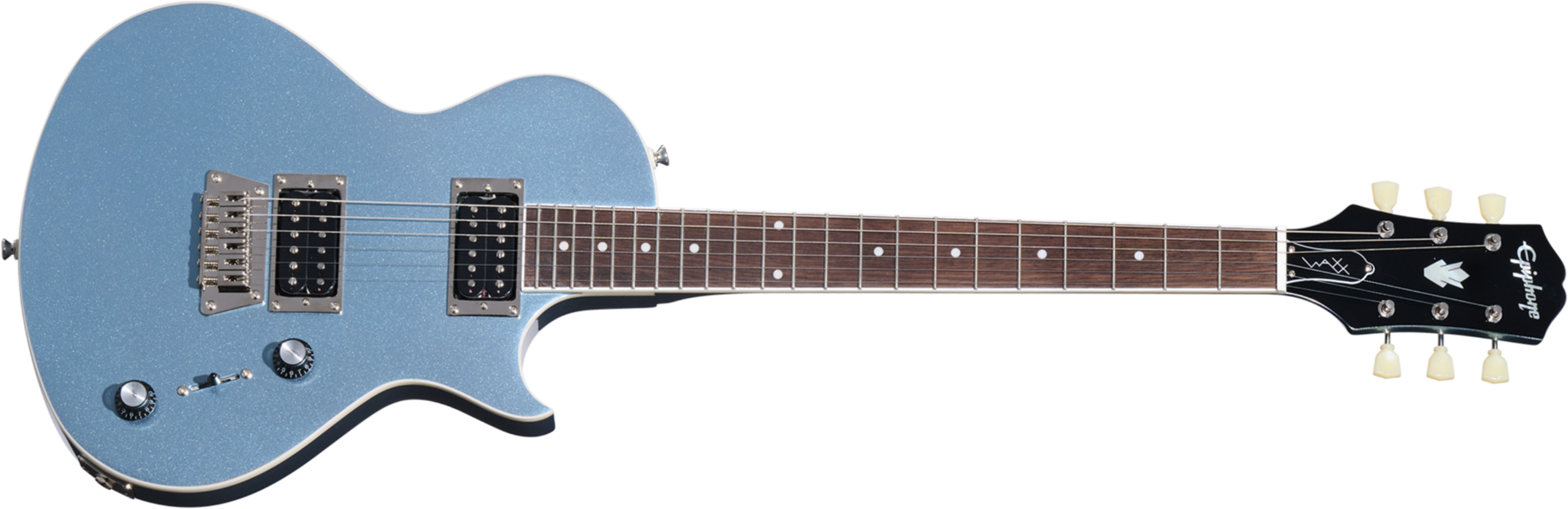 Epiphone Nighthawk Studio Waxx Hh Ht Lau - Pelham Blue - Guitare Électrique Single Cut - Main picture