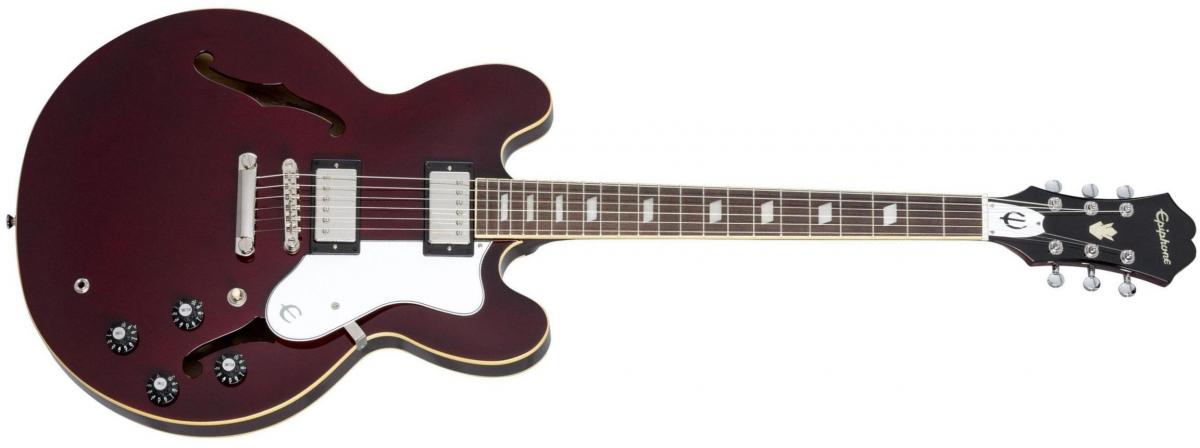 Guitare électrique 1/2 caisse Epiphone Noel Gallagher Riviera - dark wine red rouge