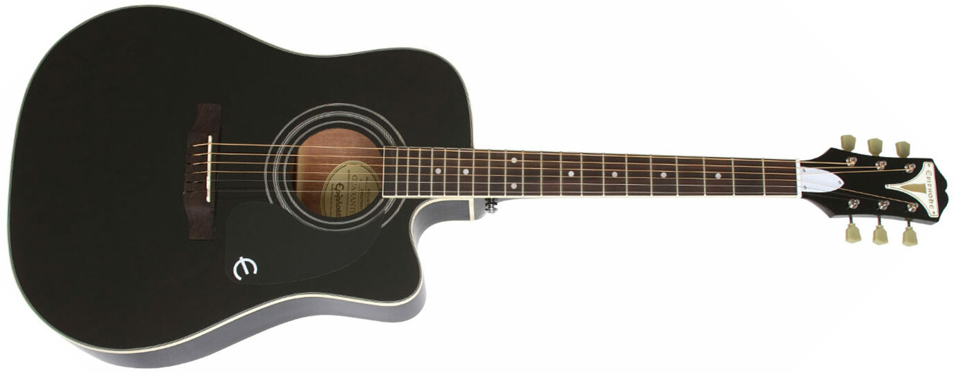 Epiphone Pro-1 Ultra Acoustic Dreadnought Cw Epicea Acajou - Ebony - Guitare Acoustique - Main picture