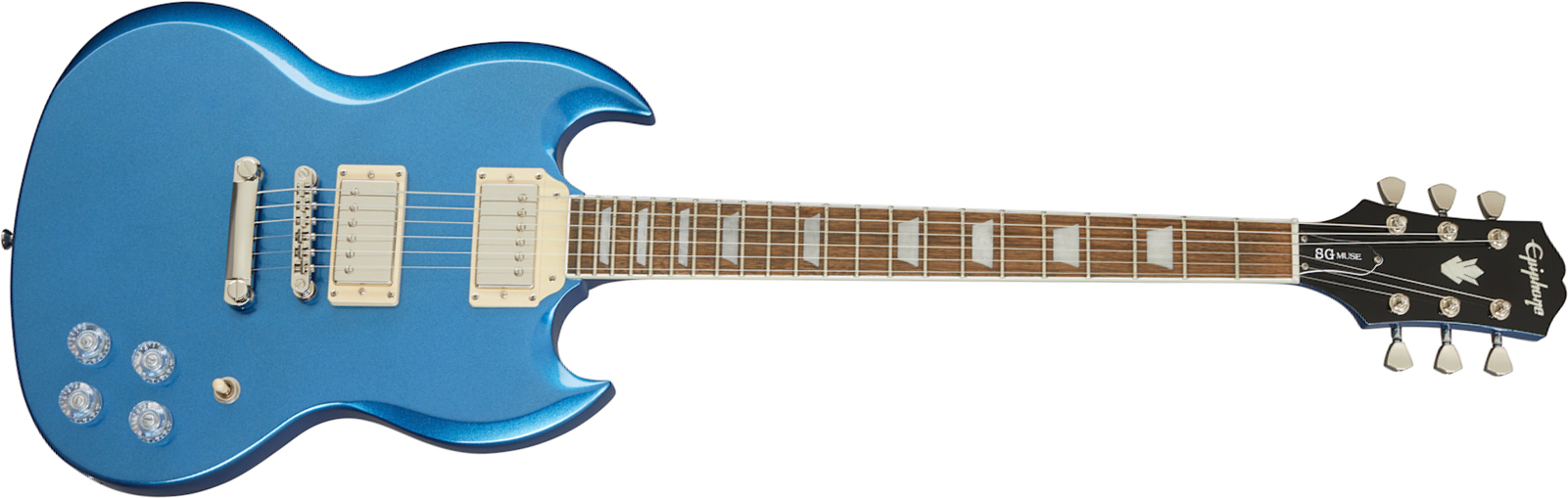 Epiphone Sg Muse Modern 2h Ht Lau - Radio Blue Metallic - Guitare Électrique RÉtro Rock - Main picture