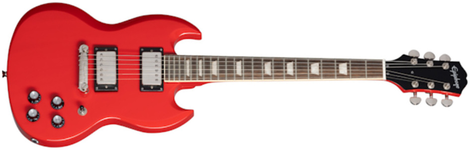 Epiphone Sg Power Players 2h Ht Lau - Lava Red - Guitare Électrique Enfant - Main picture