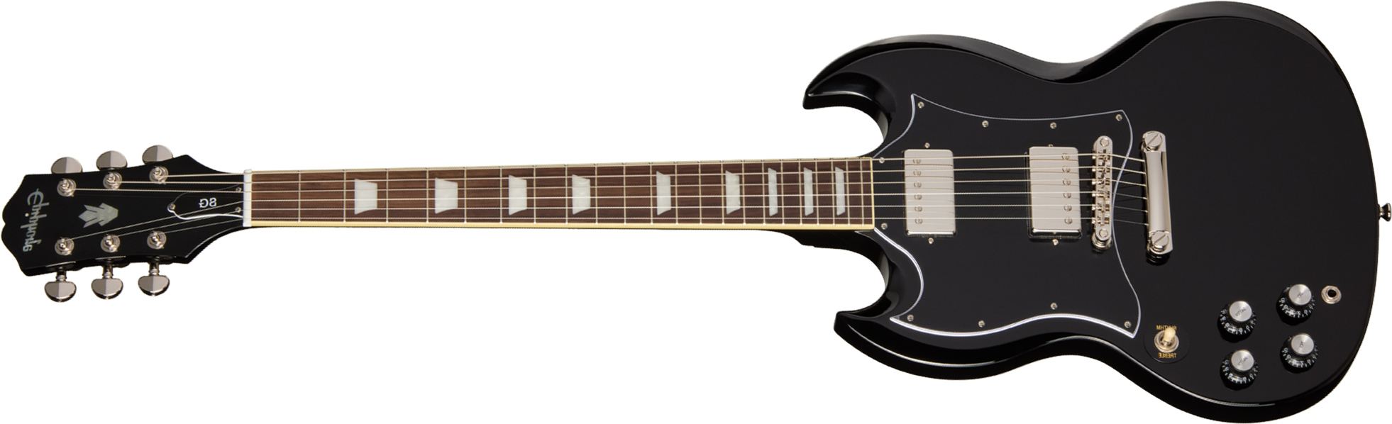 Epiphone Sg Standard Lh Ibg Gaucher 2h Ht Rw - Ebony - Guitare Électrique Double Cut - Main picture