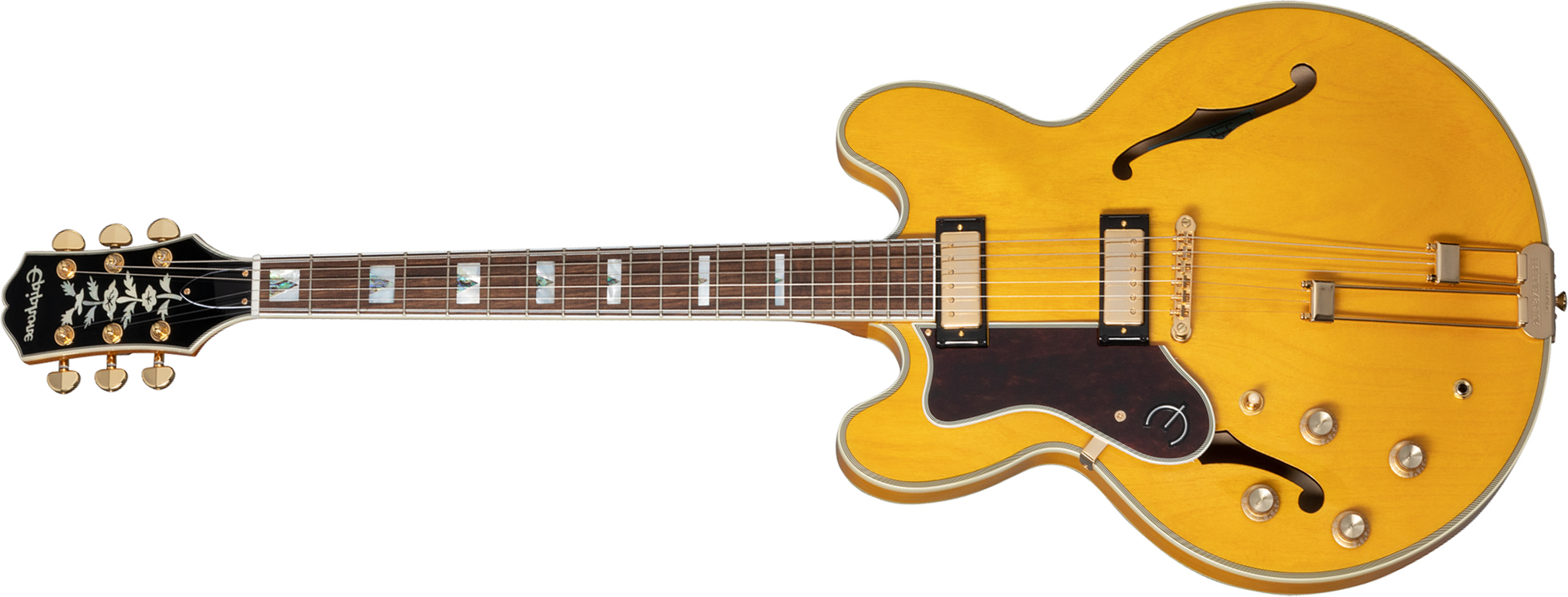 Epiphone Sheraton Lh Original Archtops Gaucher 2mh Ht Rw - Natural - Guitare Électrique 1/2 Caisse - Main picture