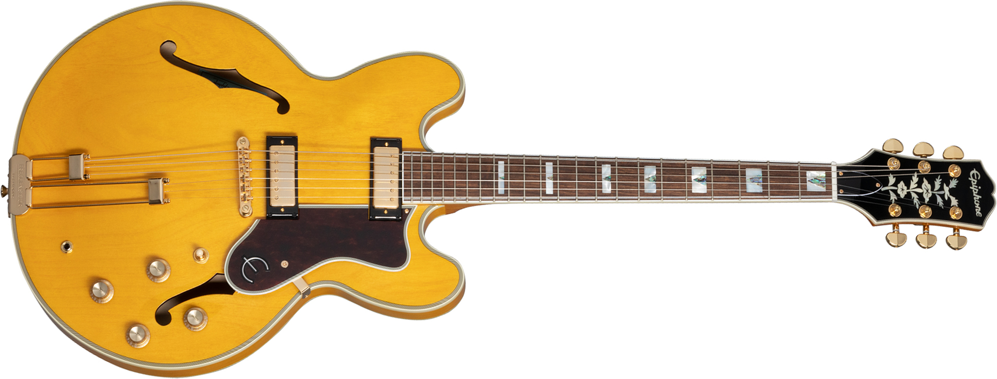 Epiphone Sheraton Original Archtop 2mh Ht Rw - Natural - Guitare Électrique 1/2 Caisse - Main picture